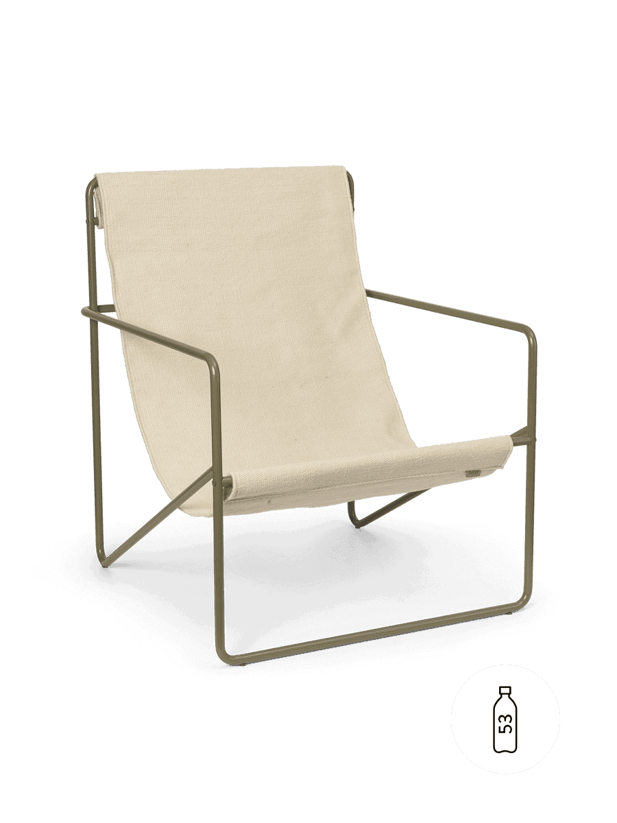 Ferm Living Desert Lounge Chair - Olive - Cloud