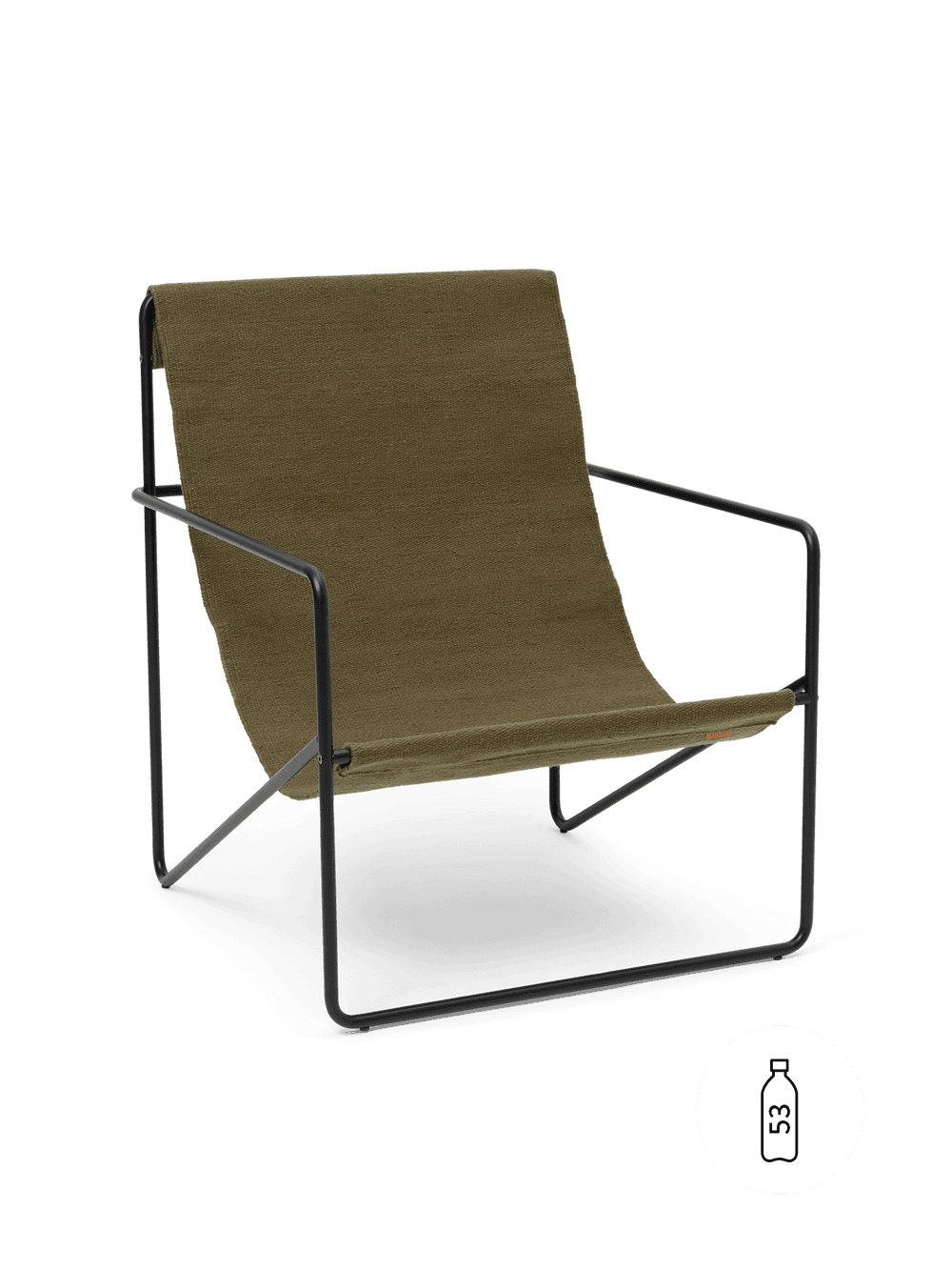 Ferm Living Desert Lounge Chair - Black - Olive — фото 2