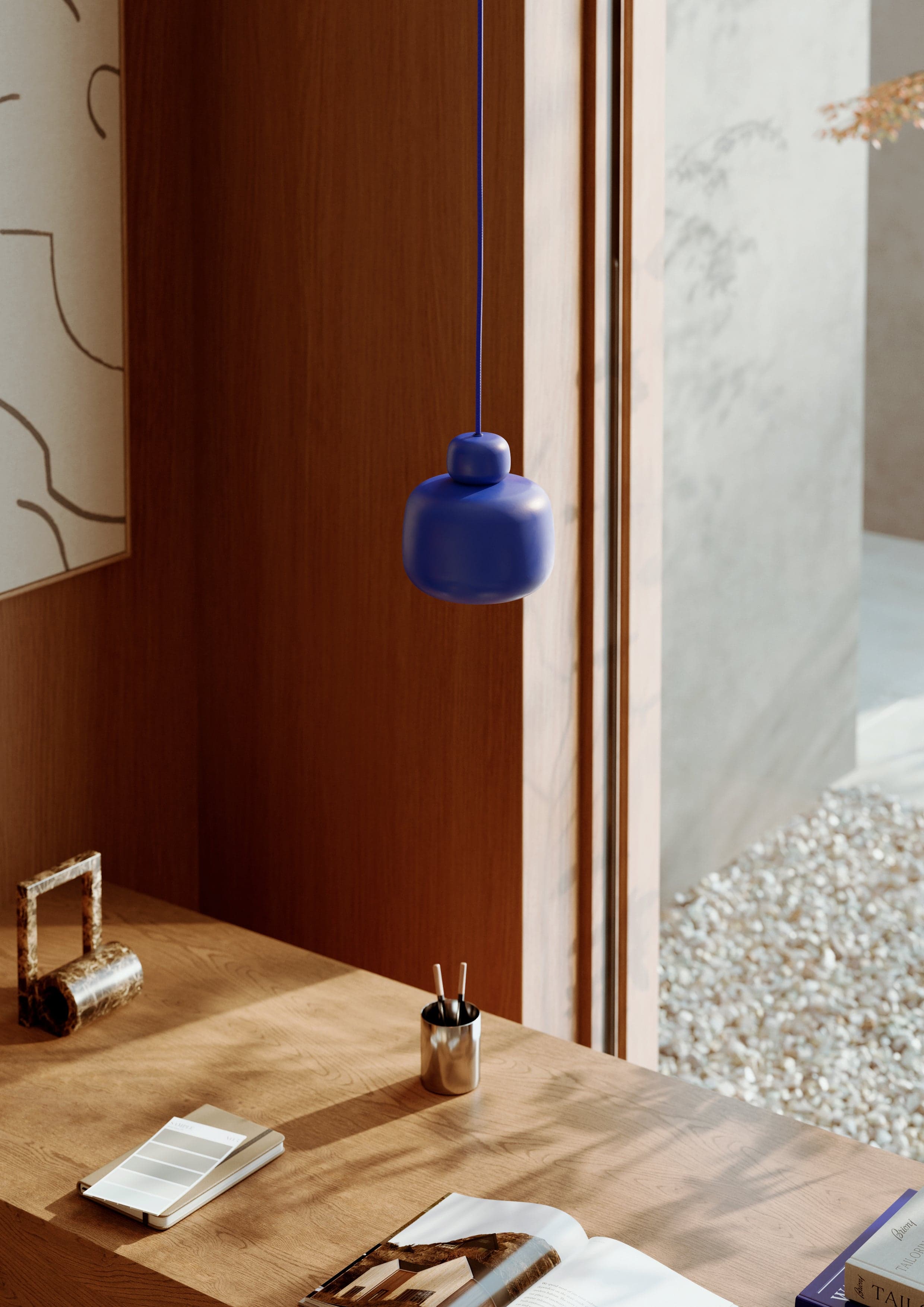 WOUD Stone pendant (Small) - Cobalt blue — фото 3
