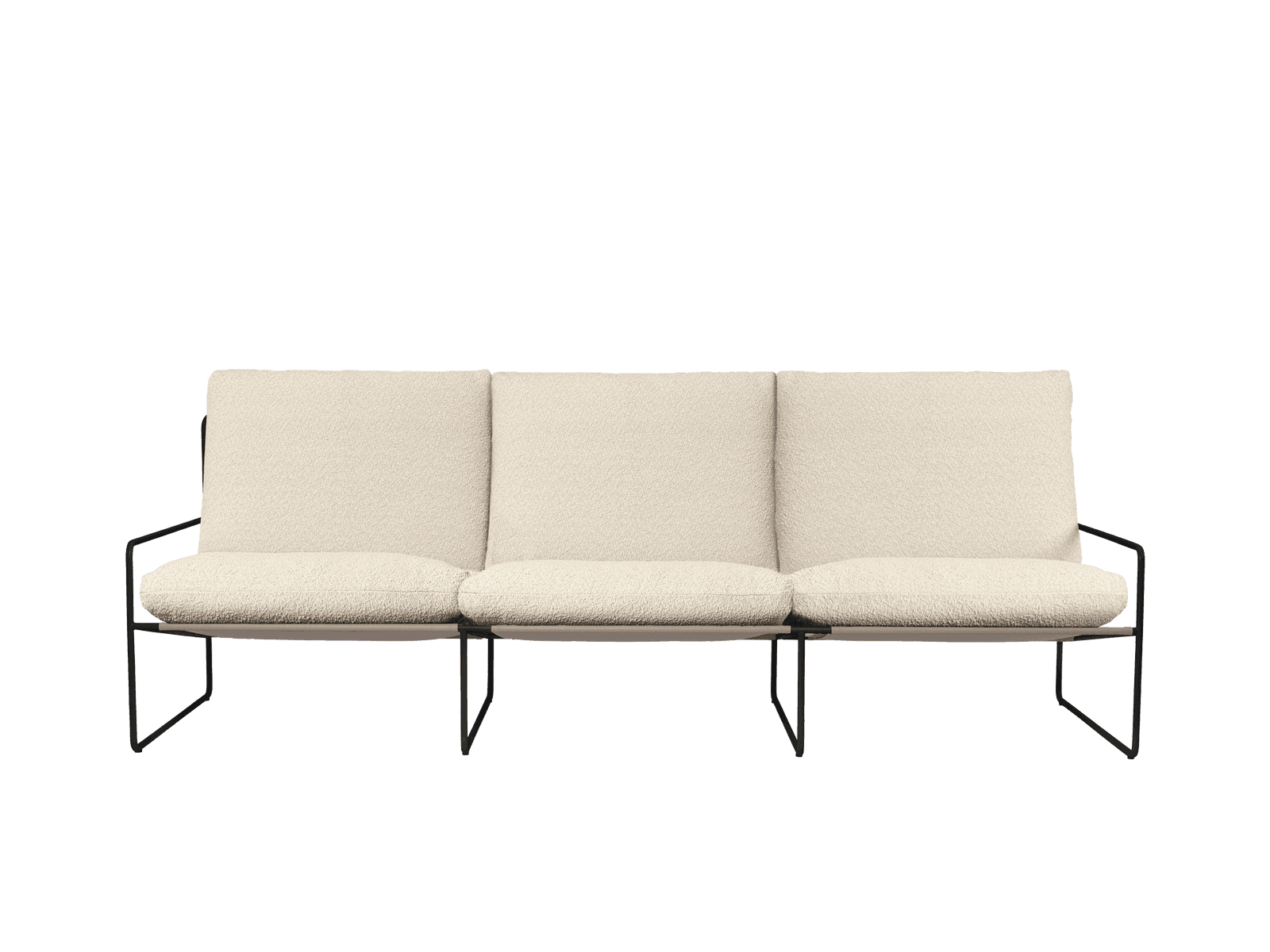 Ferm Living Desert 3-seater - Black - Pure Bouclé - Off-White
