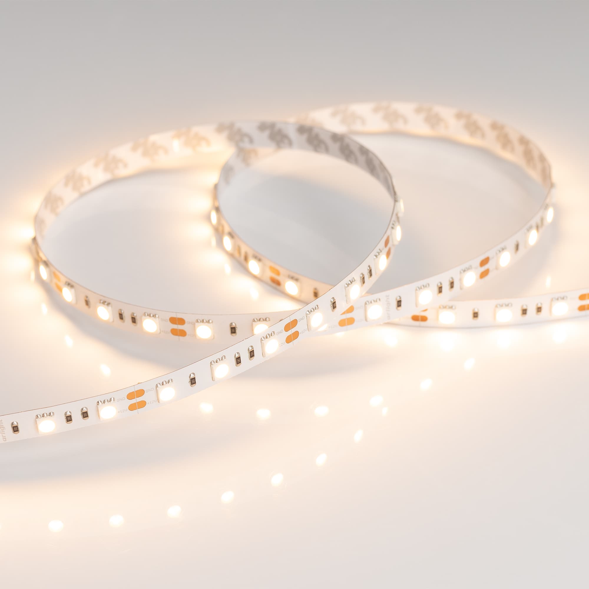 Светодиодная лента RT 2-5000 12V Warm2400 2x (5060, 300 LED, LUX) (Arlight, 14.4 Вт/м, IP20) 018097 — фото 2
