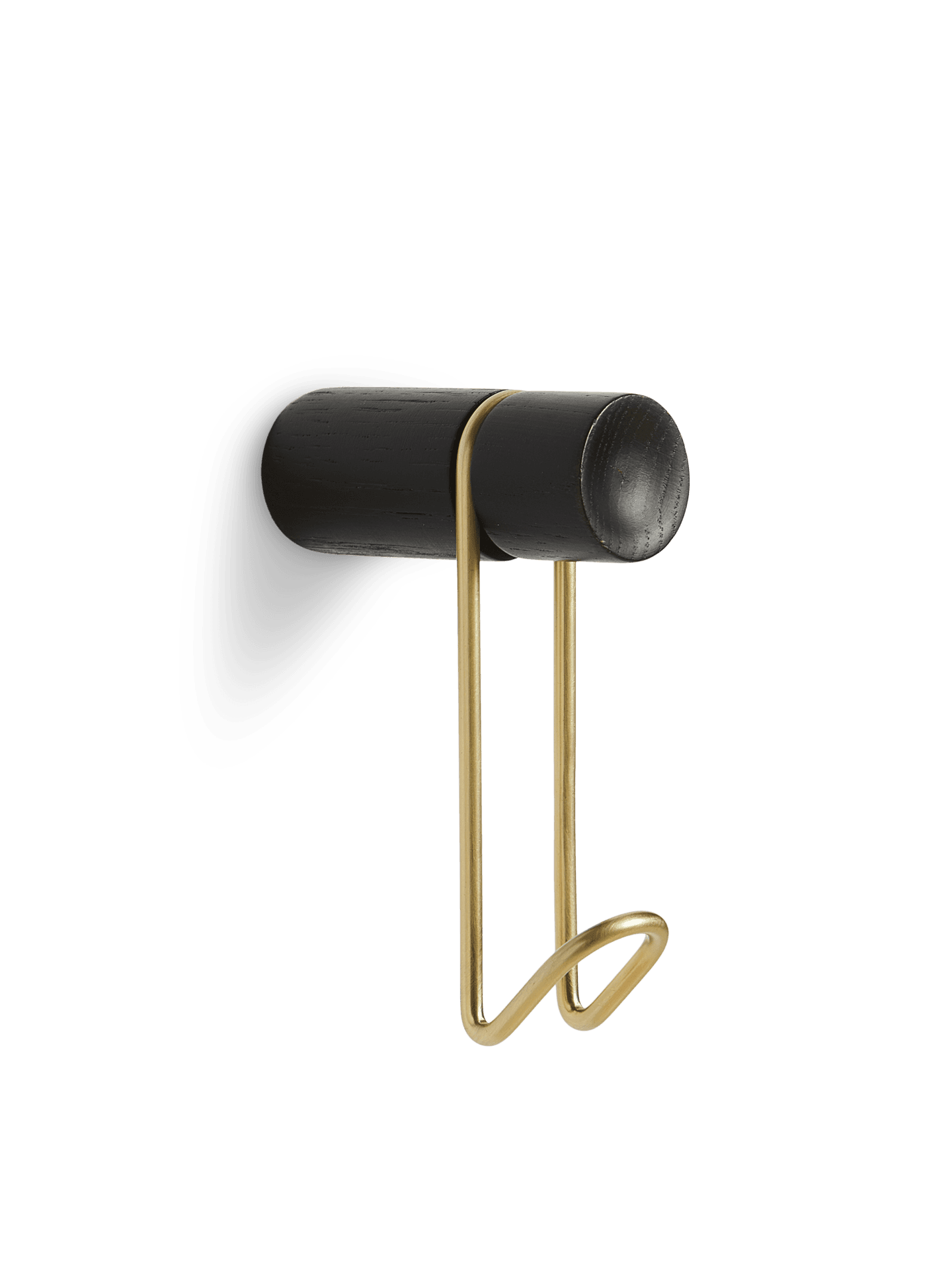 WOUD Around wall hanger (Small) - Black/Satin brass