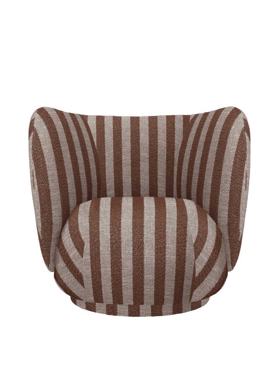 Ferm Living Rico Lounge Chair - Swivel - Louisiana - Sand/Chocolate