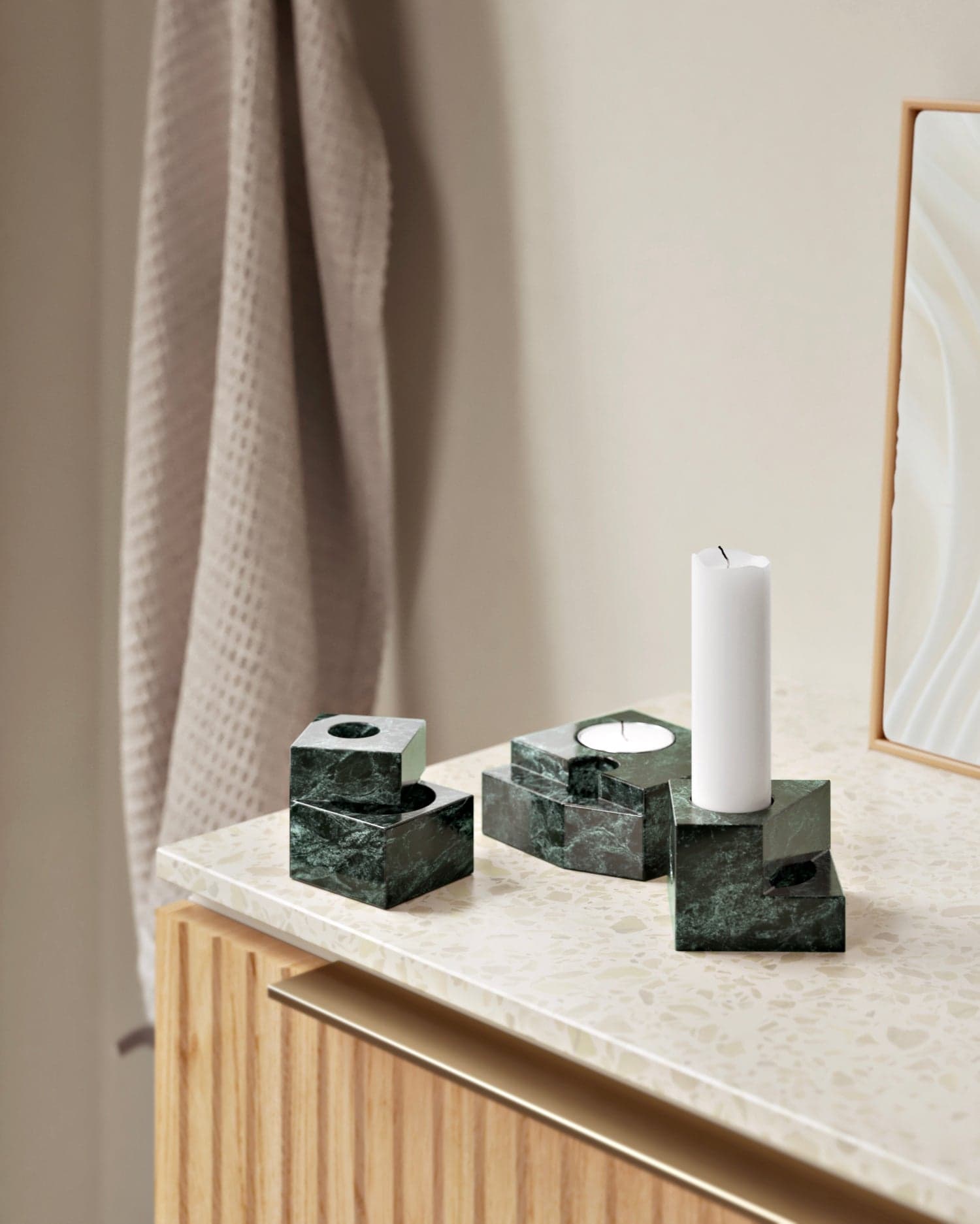 WOUD Jeu de dés 3 candle holder - Green — фото 4
