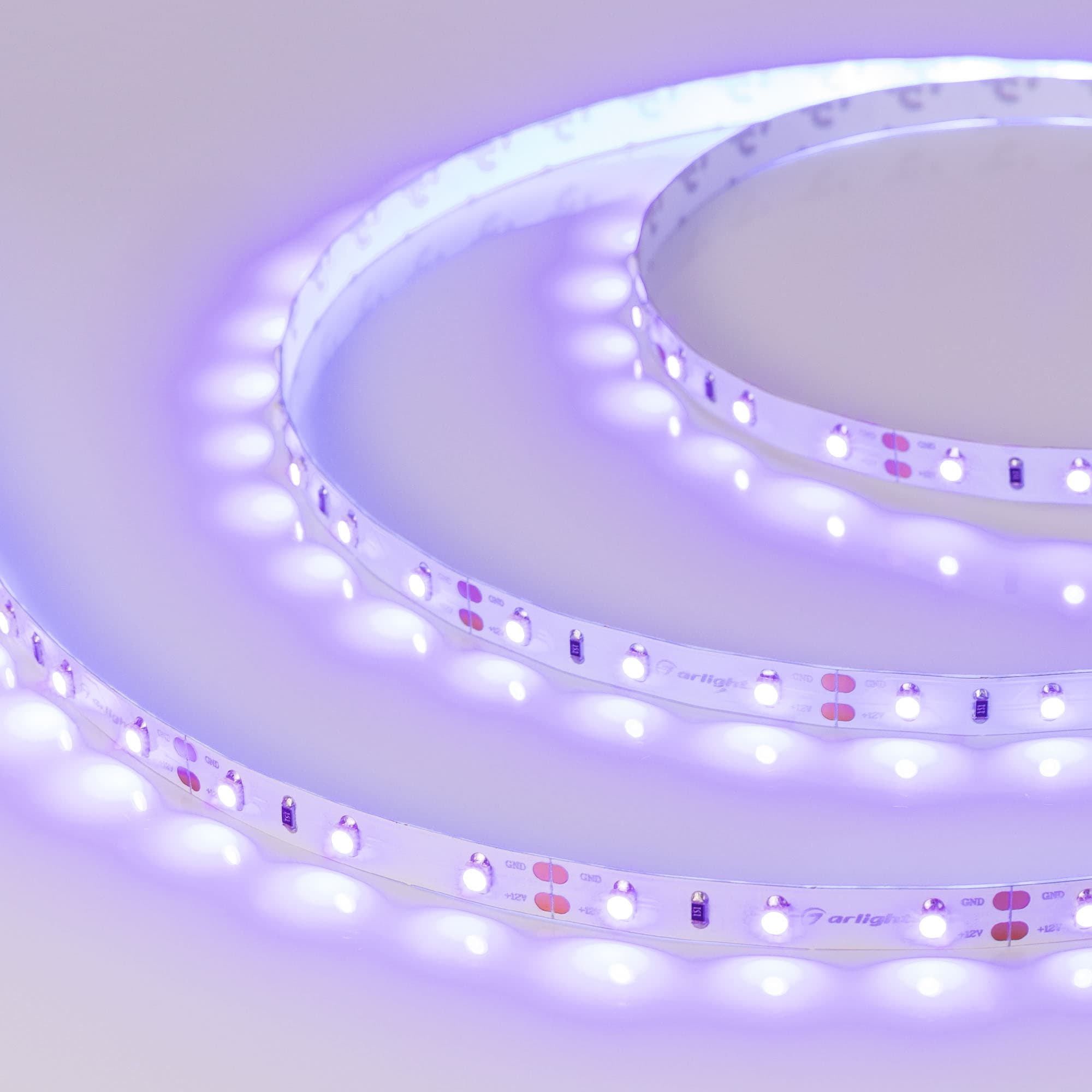 Светодиодная лента RT-A60-8mm 12V UV400 (4.8 W/m, IP20, 2835, 5m) (Arlight, Открытый) 012813(2)