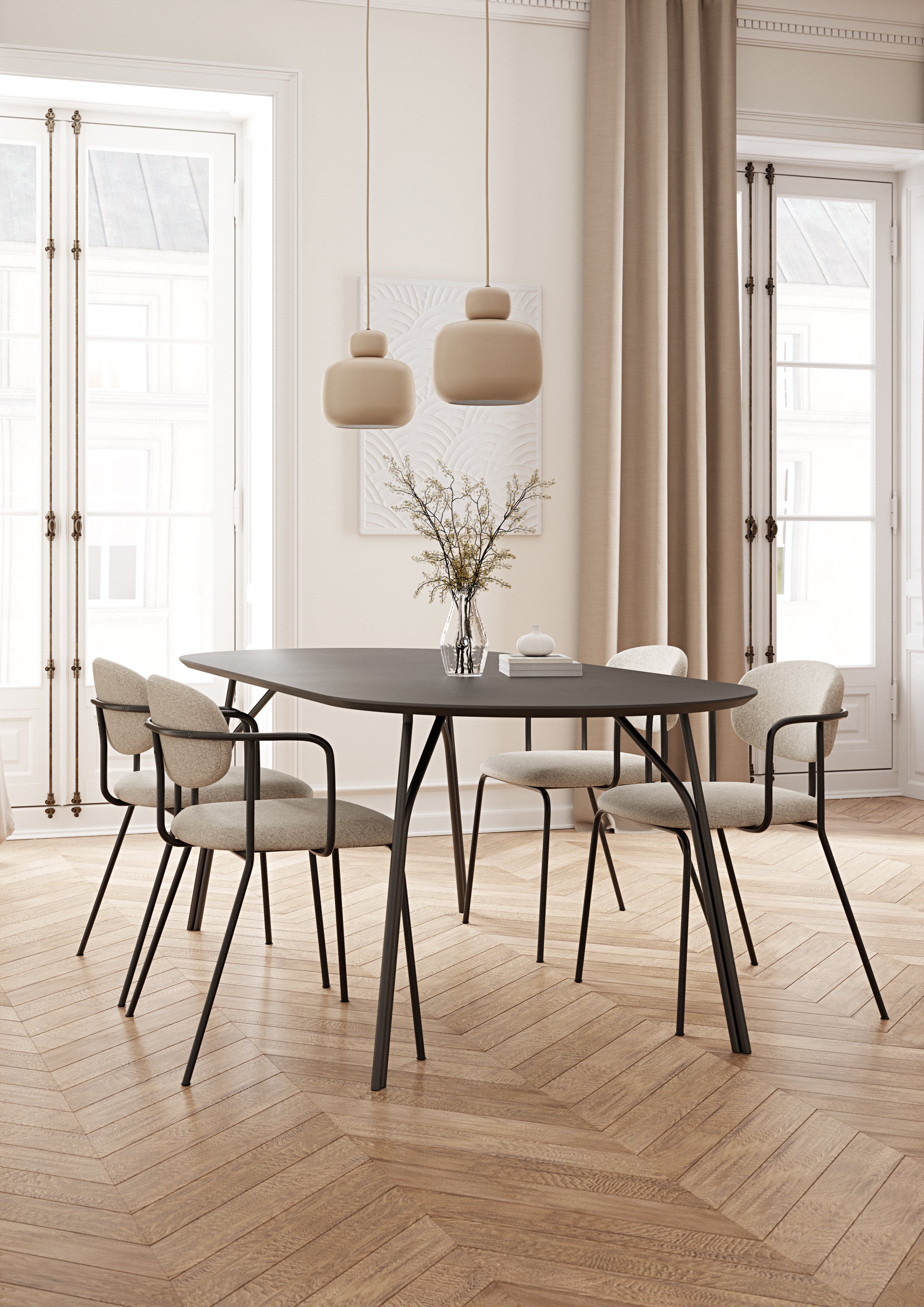 WOUD Tree dining table (220 cm) - Charcoal black/black — фото 3