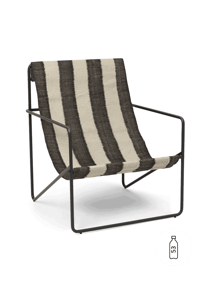 Ferm Living Desert Lounge Chair - Black - Off-White/Chocolate