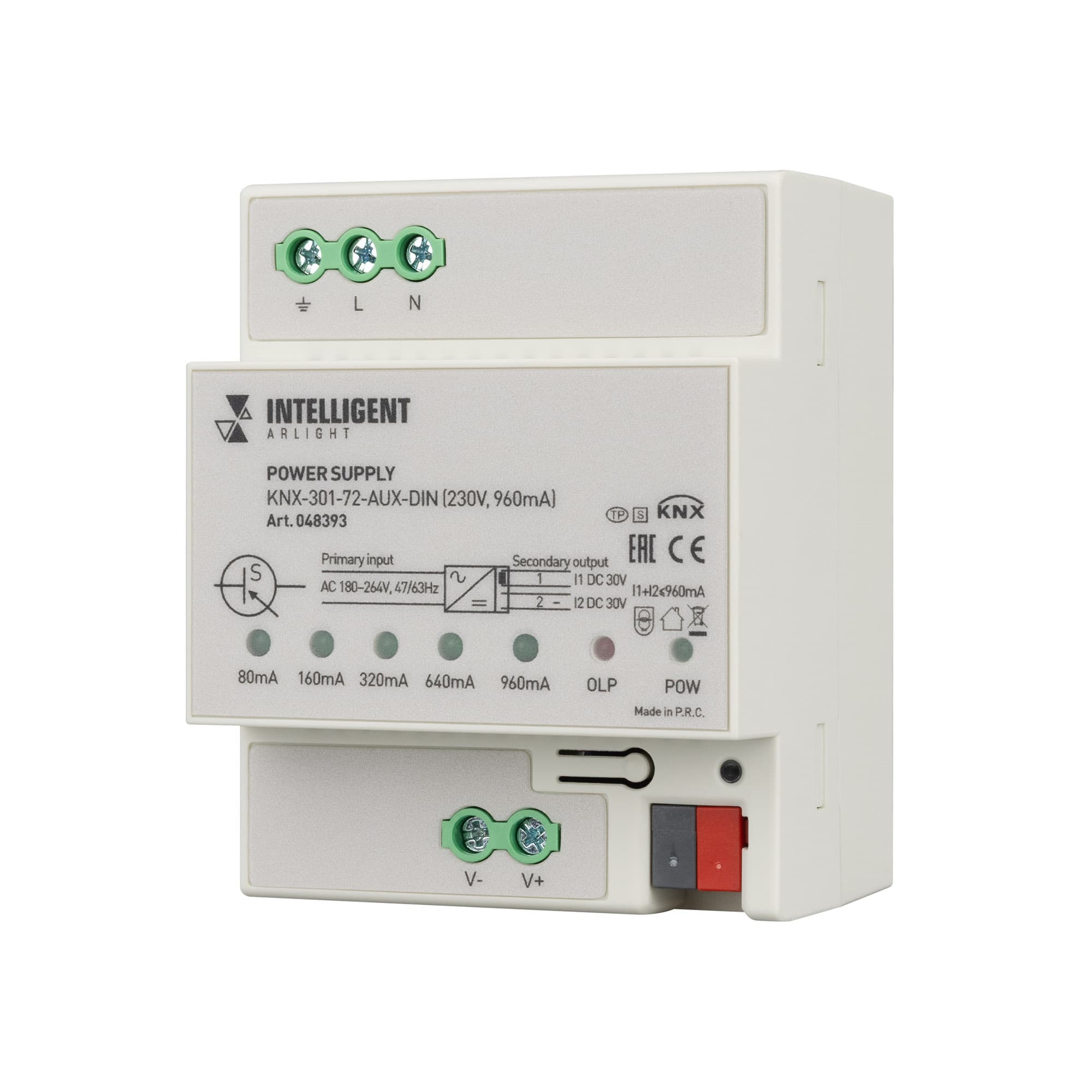 INTELLIGENT ARLIGHT Блок питания шины KNX-301-72-AUX-DIN (230V, 960mA) (IARL, IP20 Пластик, 2 года) 048393 — фото 1