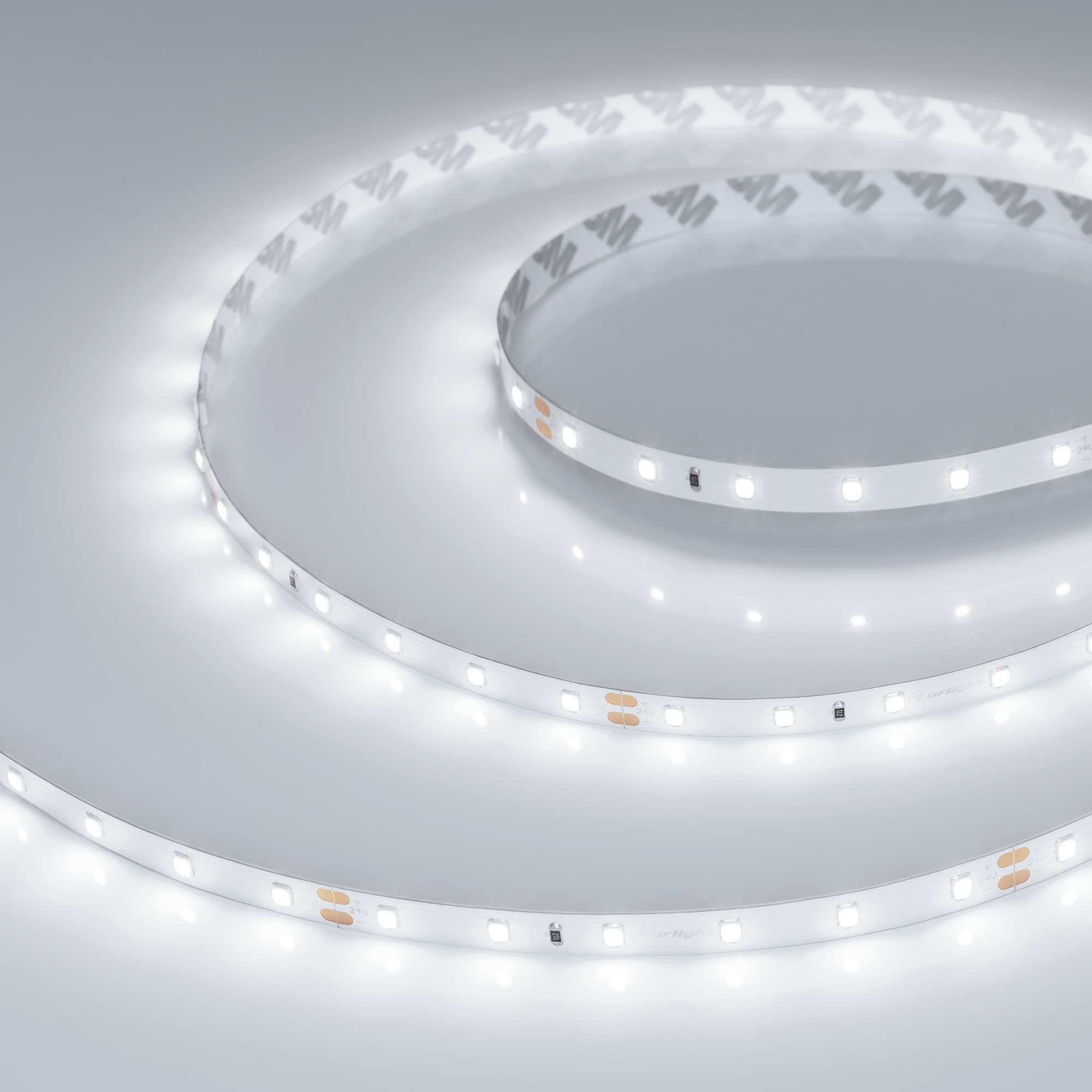 Светодиодная лента RT-A60-8mm 24V White6000 (4.8 W/m, IP20, 2835, 5m) (Arlight, Открытый) 011504(2)