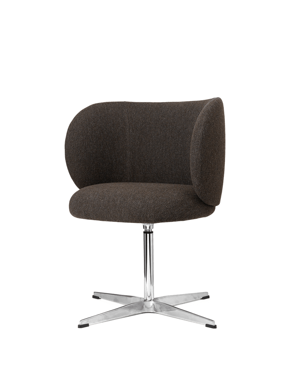 Ferm Living Rico Dining Chair - Swivel - Hallingdal - Dark Grey/Brown — фото 4