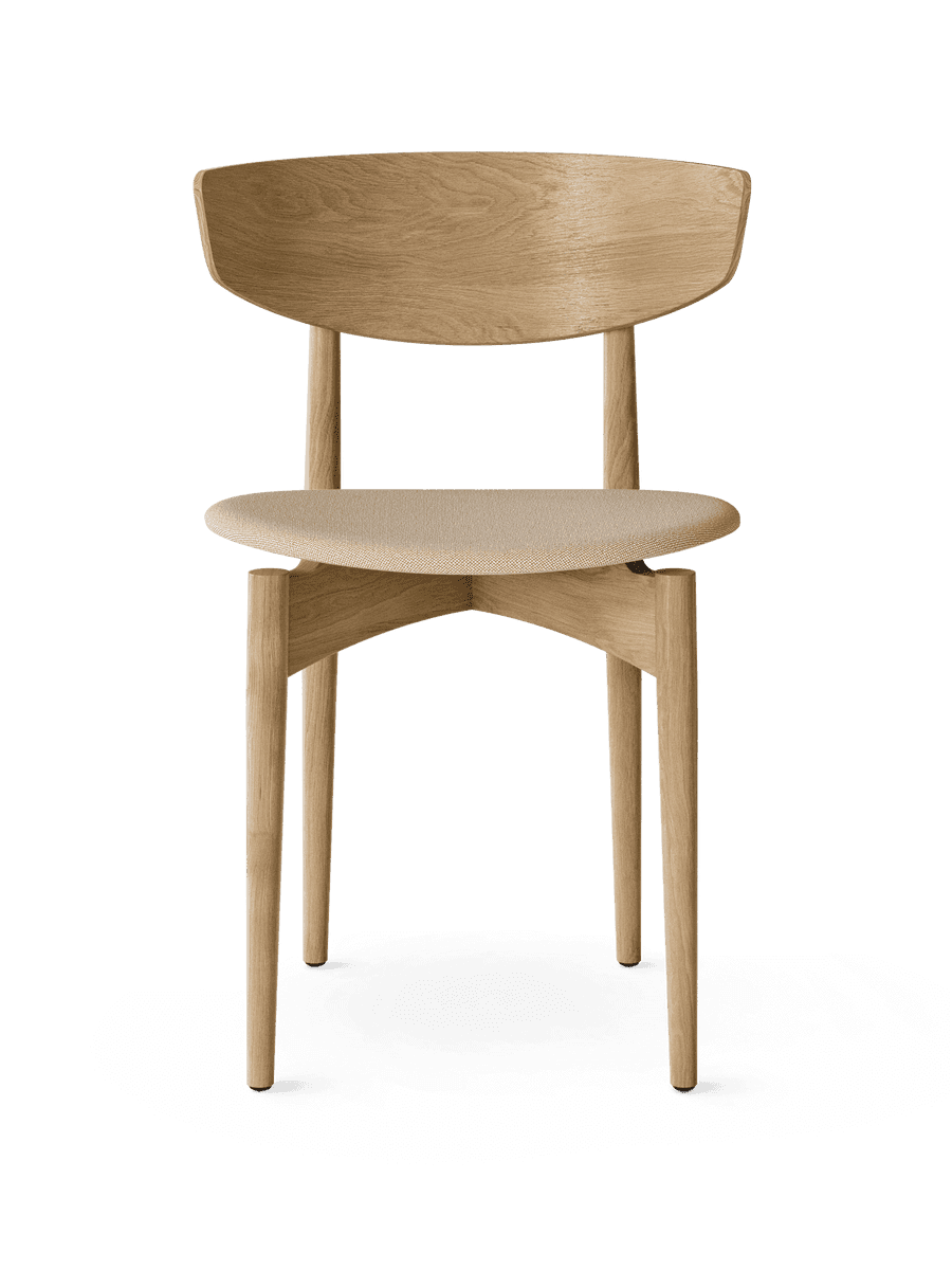 Ferm Living Herman Dining Chair - Upholstered Seat - Hallingdal - Oak/Beige
