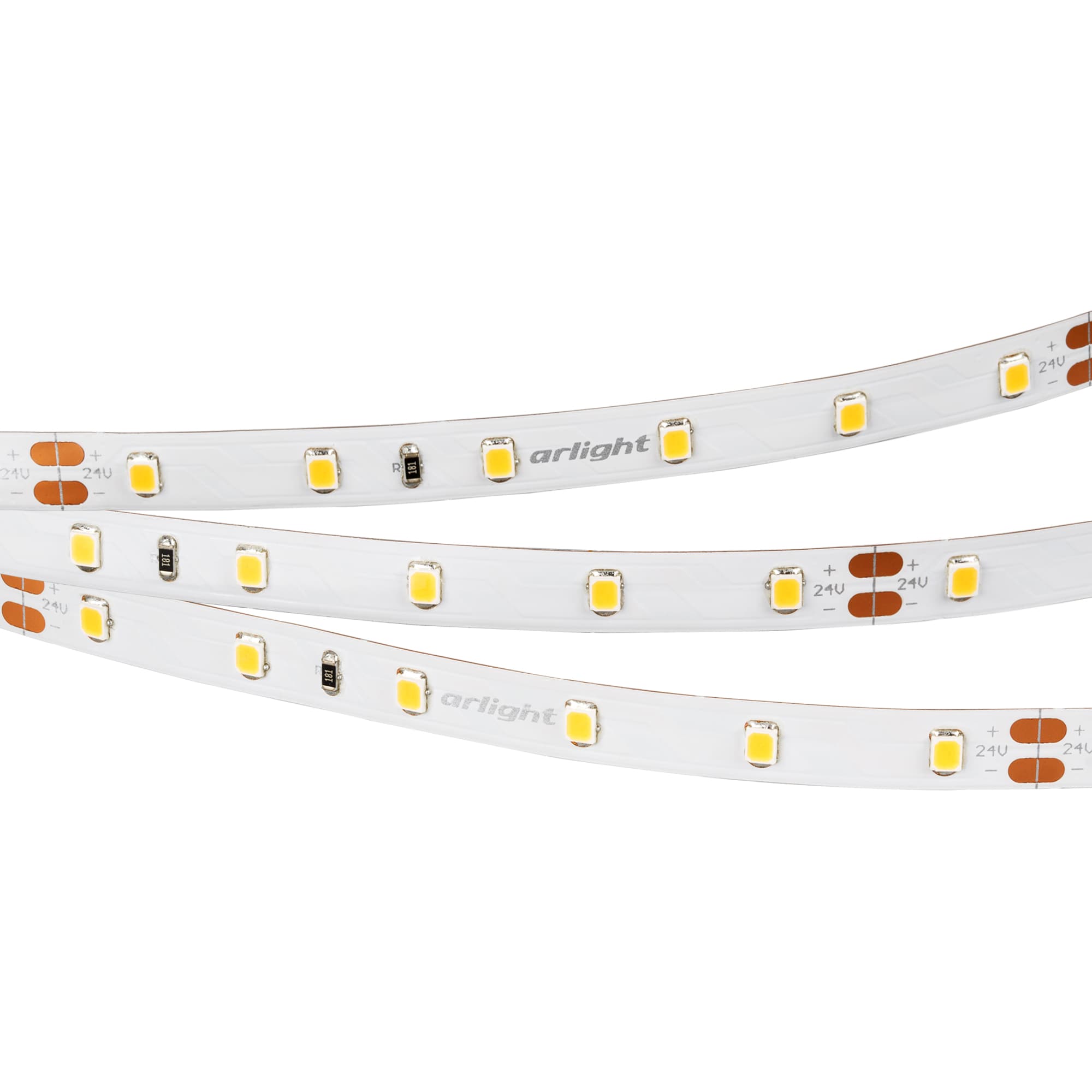Светодиодная лента RT 2-5000 24V Day4000 (2835, 300 LED, CRI98) (Arlight, 7.2 Вт/м, IP20) 021408
