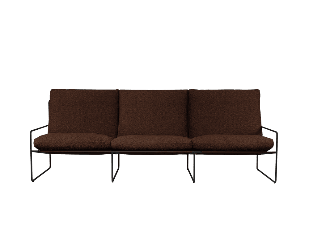 Ferm Living Desert 3-seater - Black - Pure Bouclé - Chestnut — фото 2