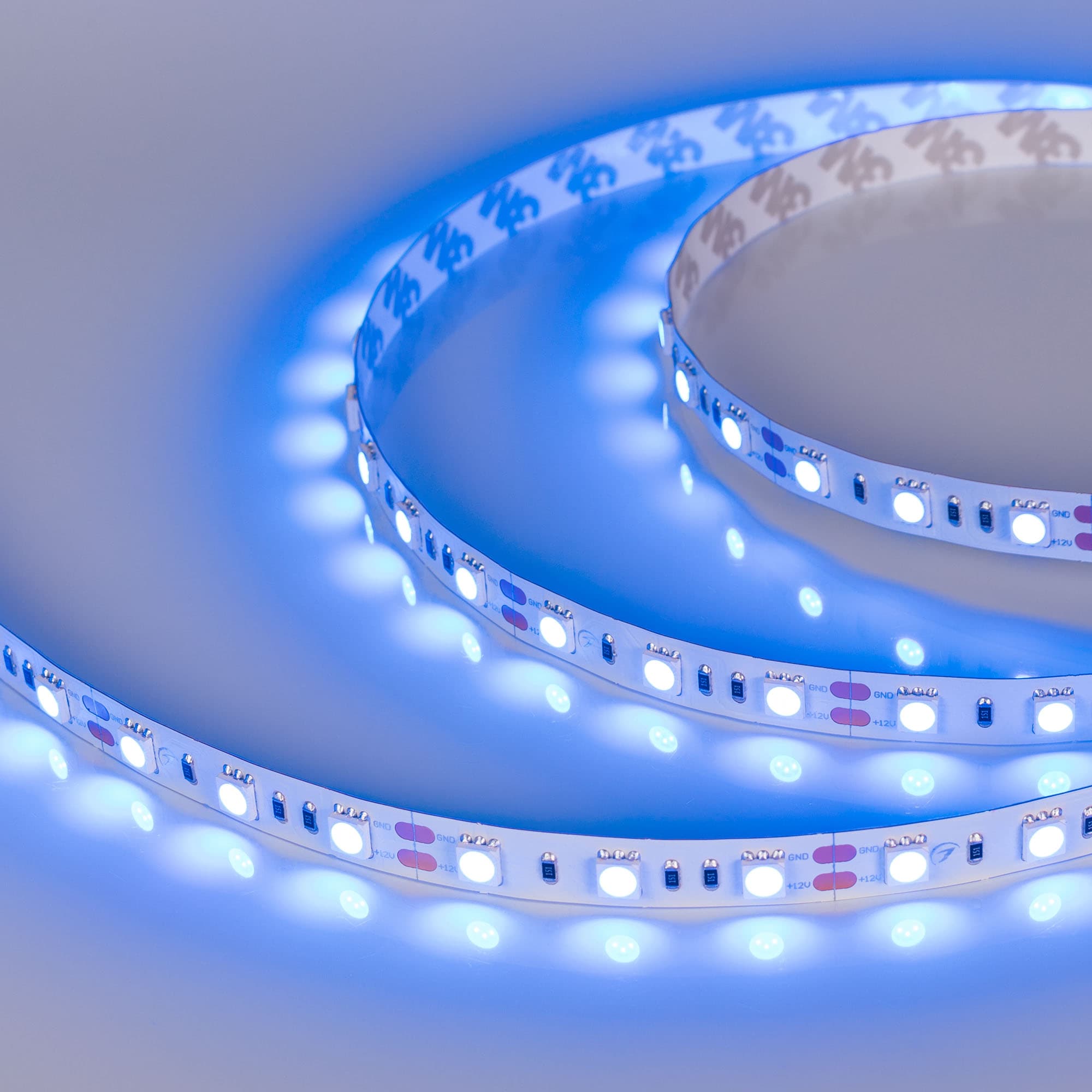 Светодиодная лента RT 2-5000 12V Blue 2x (5060, 300 LED, LUX) (Arlight, 14.4 Вт/м, IP20) 012336 — фото 2