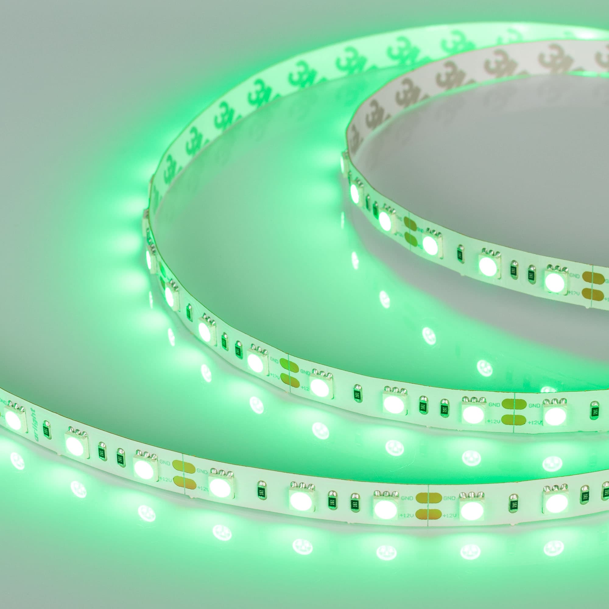 Светодиодная лента RT 2-5000 12V Green 2x (5060, 300 LED, LUX) (Arlight, 14.4 Вт/м, IP20) 012337 — фото 2
