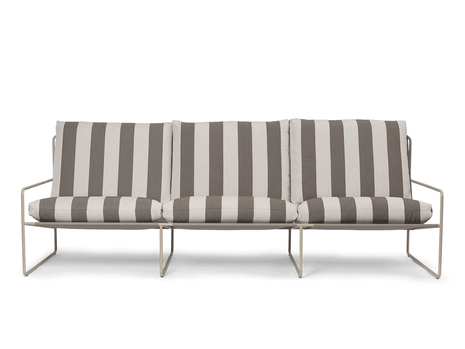 Ferm Living Desert 3-seater - Cashmere - Stripe - Chocolate