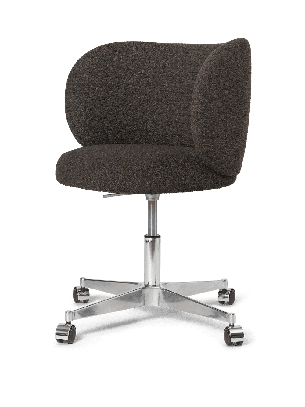 Ferm Living Rico Dining Chair - Castors - Soft Bouclé - Dark Brown — фото 5