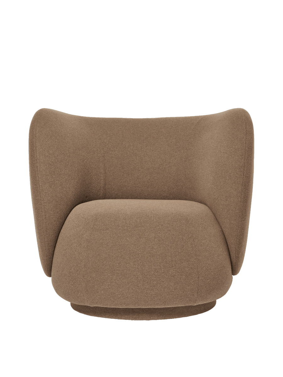 Ferm Living Rico Lounge Chair - Swivel - Autumn - Dark Sand