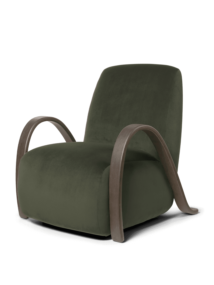 Ferm Living Buur Lounge Chair - Rich Velvet - Pine