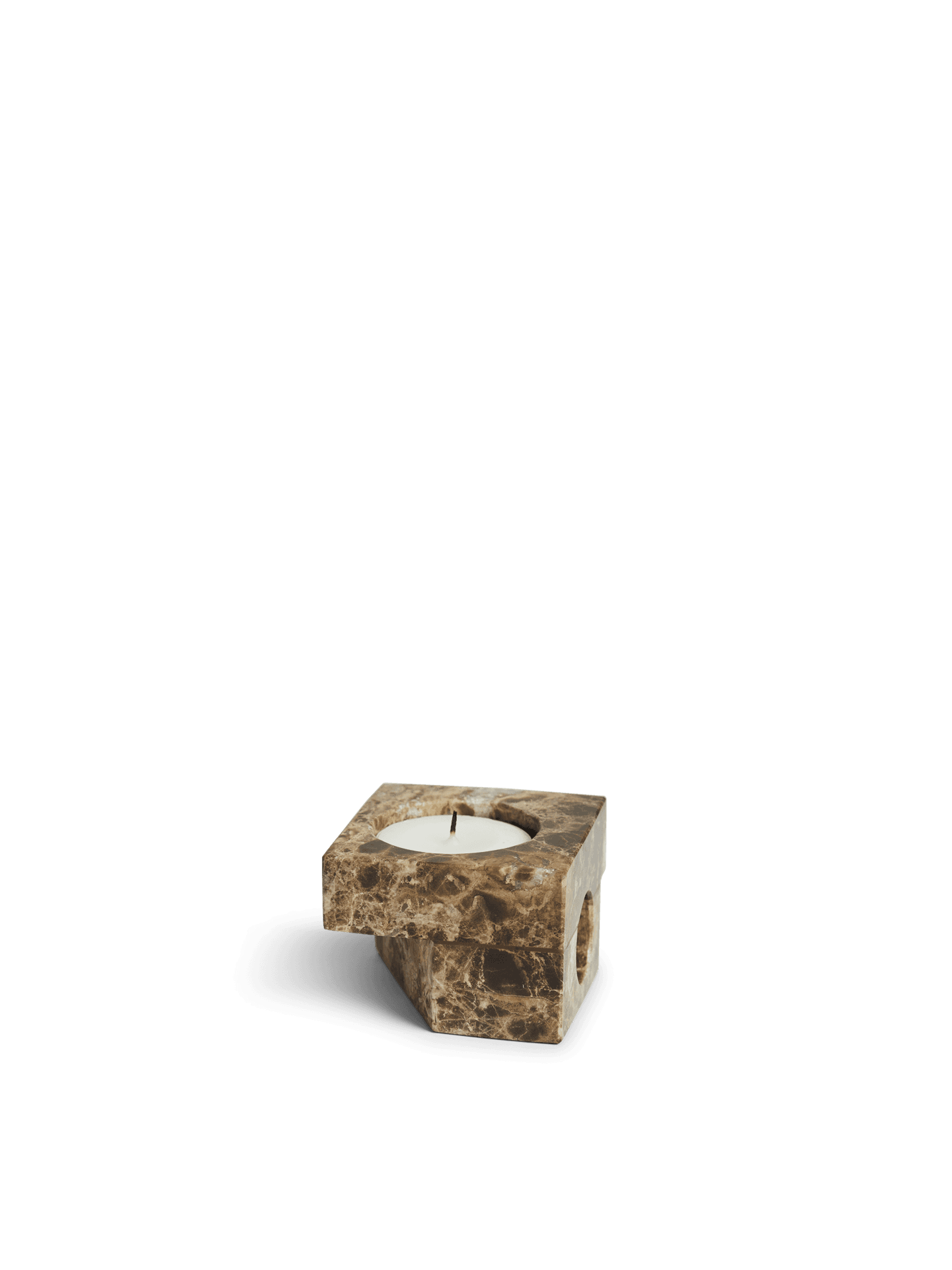 WOUD Jeu de dés 2 candle holder - Brown