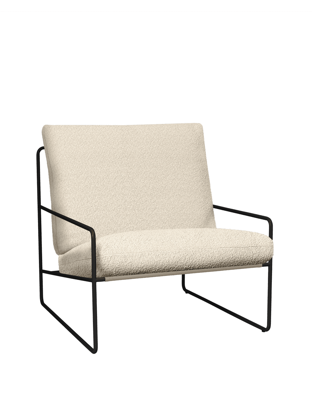 Ferm Living Desert 1-seater - Black - Pure Bouclé - Off-White — фото 2