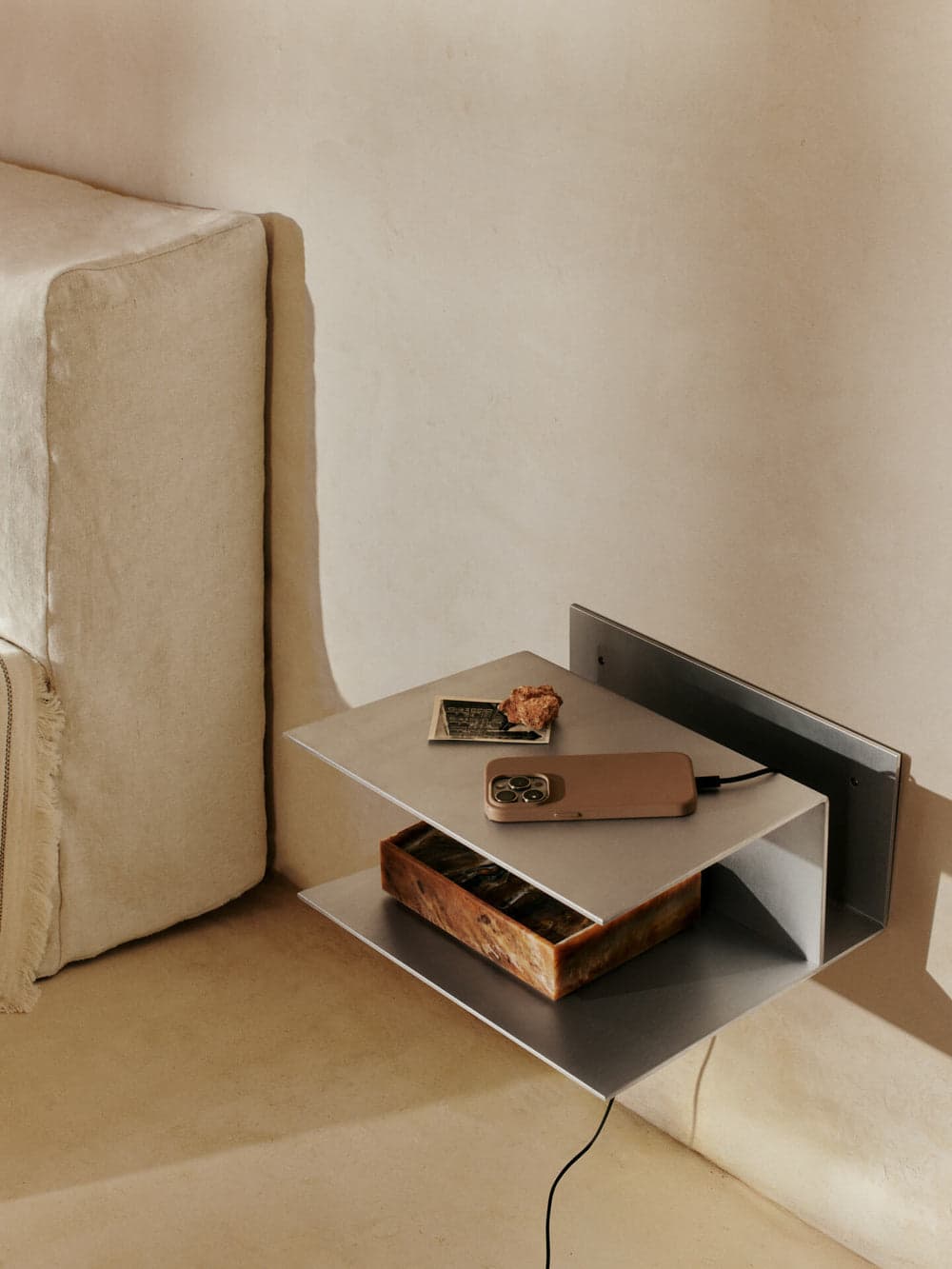 Ferm Living Lager Bedside Table - Aluminium — фото 3