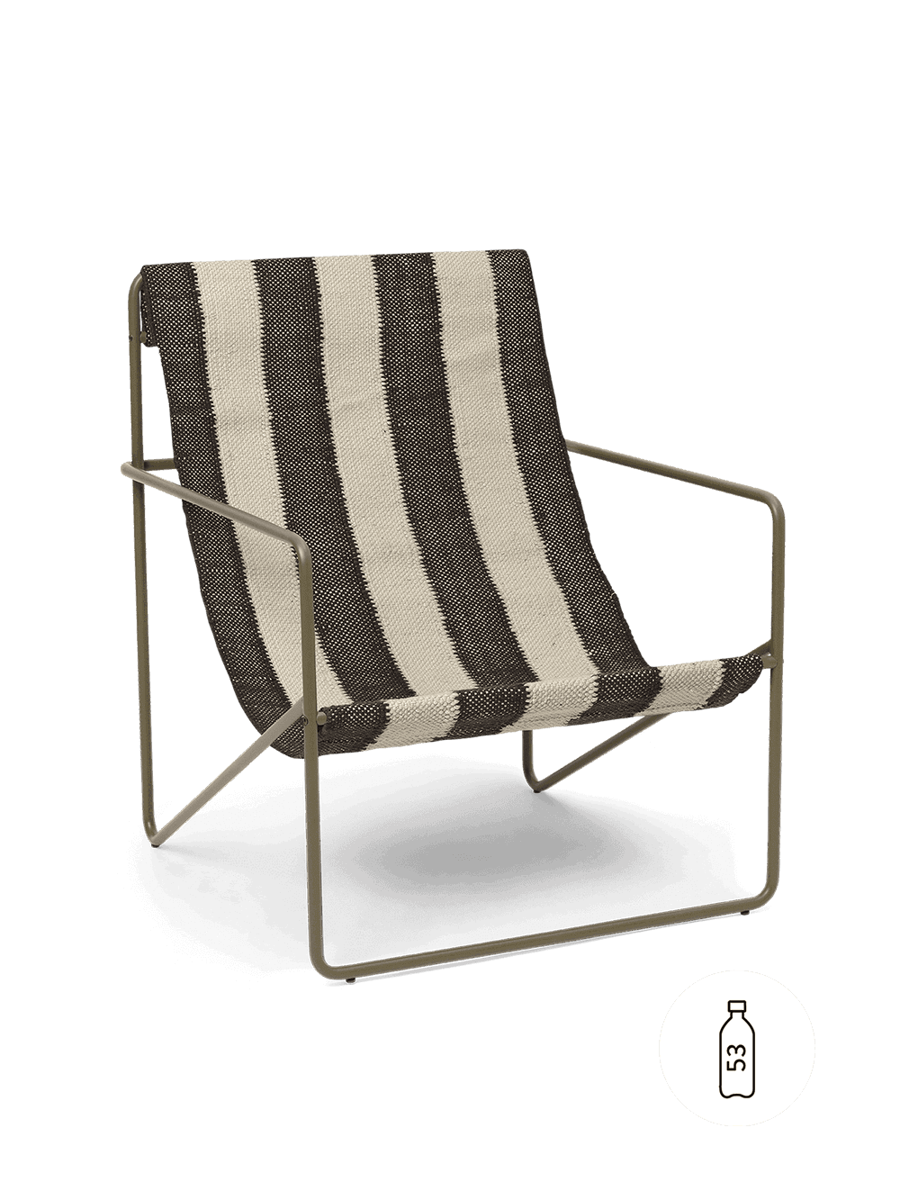 Ferm Living Desert Lounge Chair - Olive - Off-White/Chocolate — фото 2