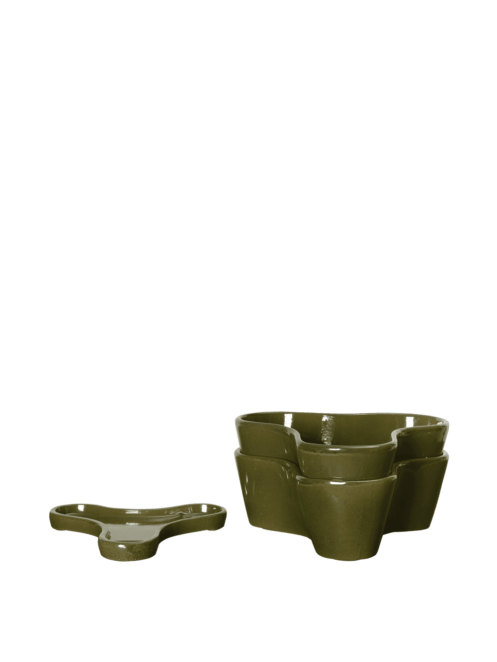Ferm Living Gemi Stackable Planters - Set of 2 - Moss Green — фото 4