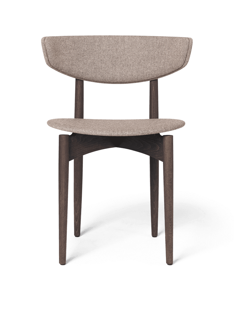 Ferm Living Herman Dining Chair - Upholstered - Main Line Flax - Dark Stained Beech/Coffee