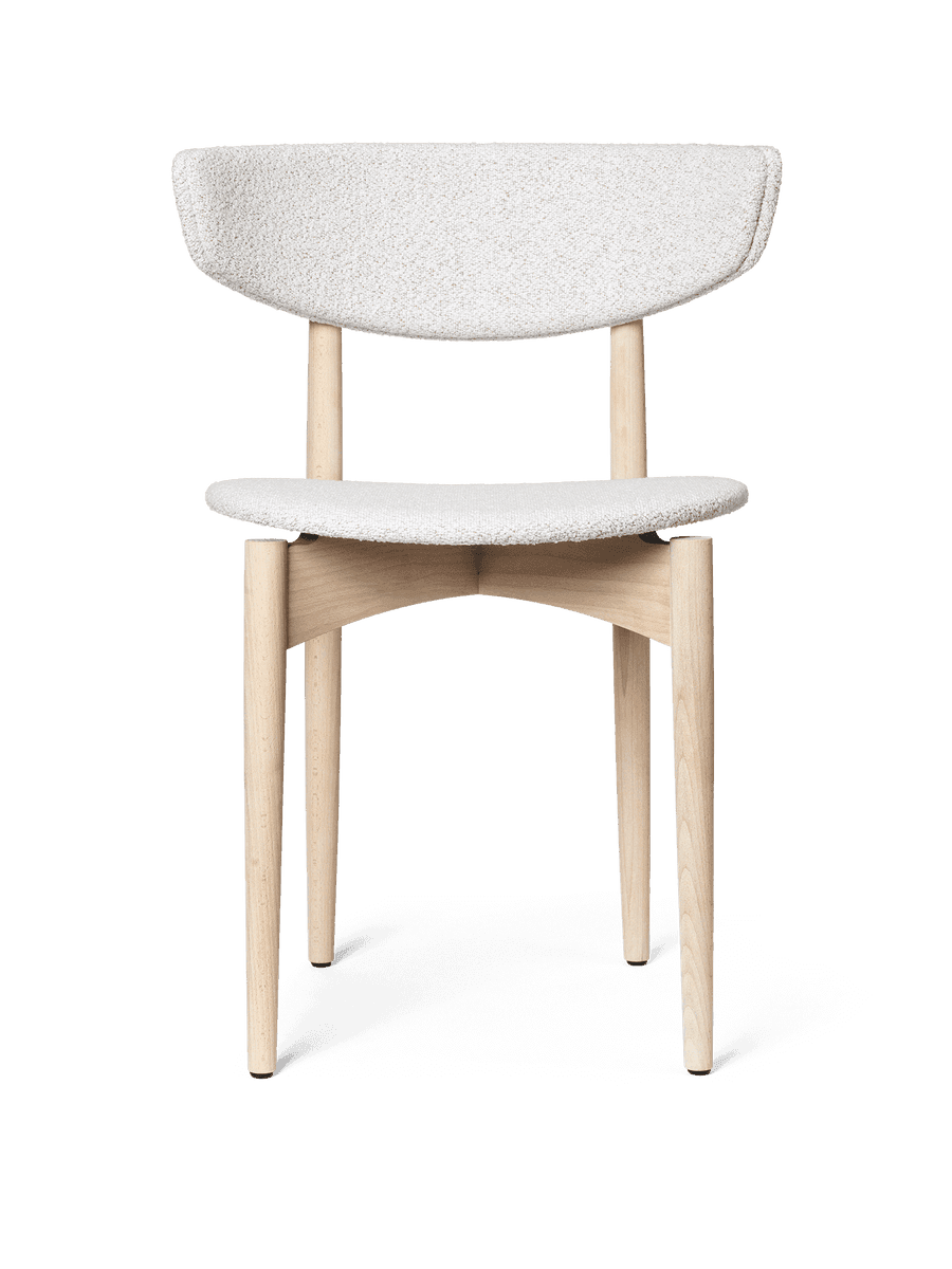 Ferm Living Herman Dining Chair - Upholstered - Soft Bouclé - White Beech/Off-White/Sand