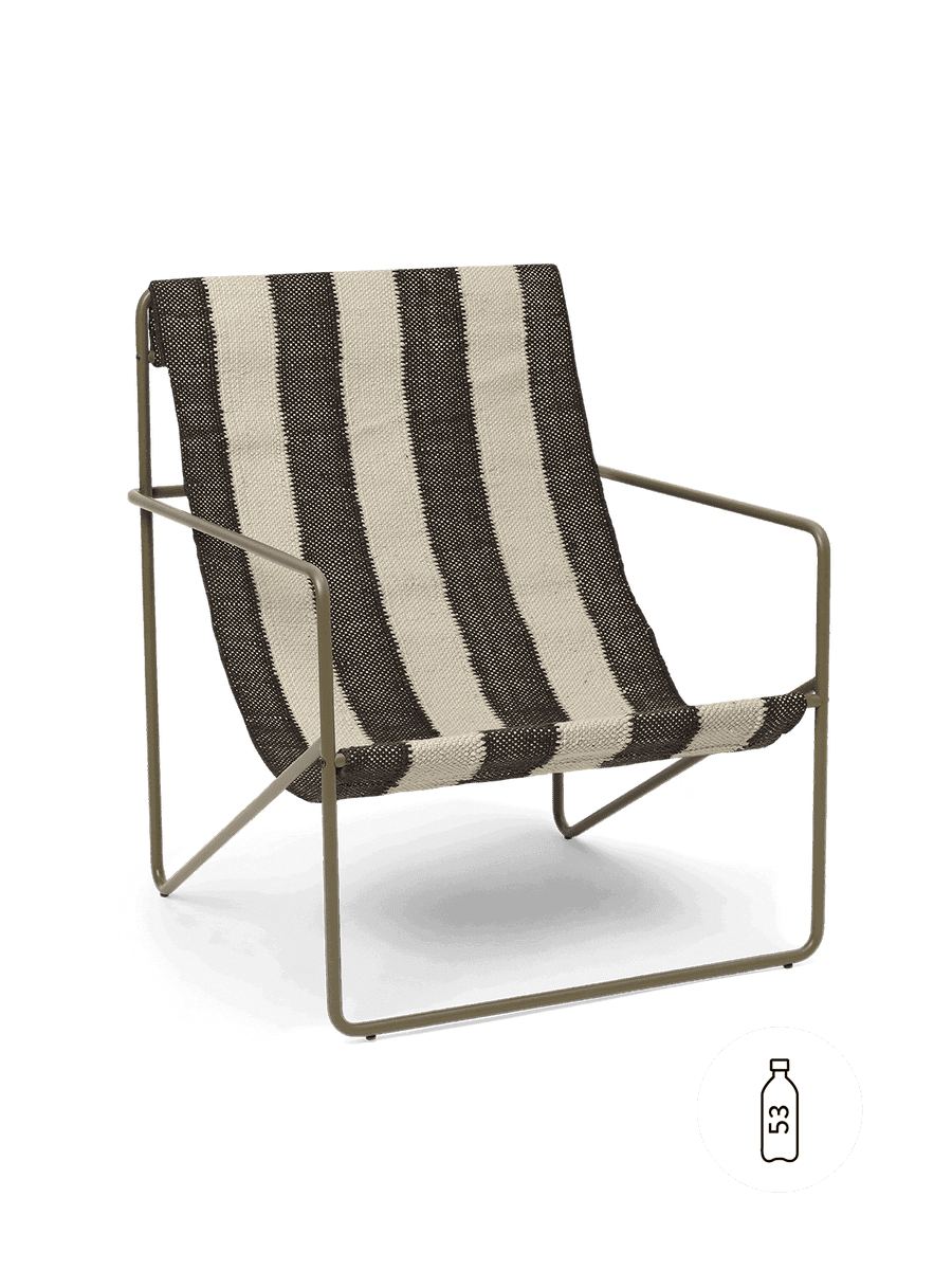 Ferm Living Desert Lounge Chair - Olive - Off-White/Chocolate