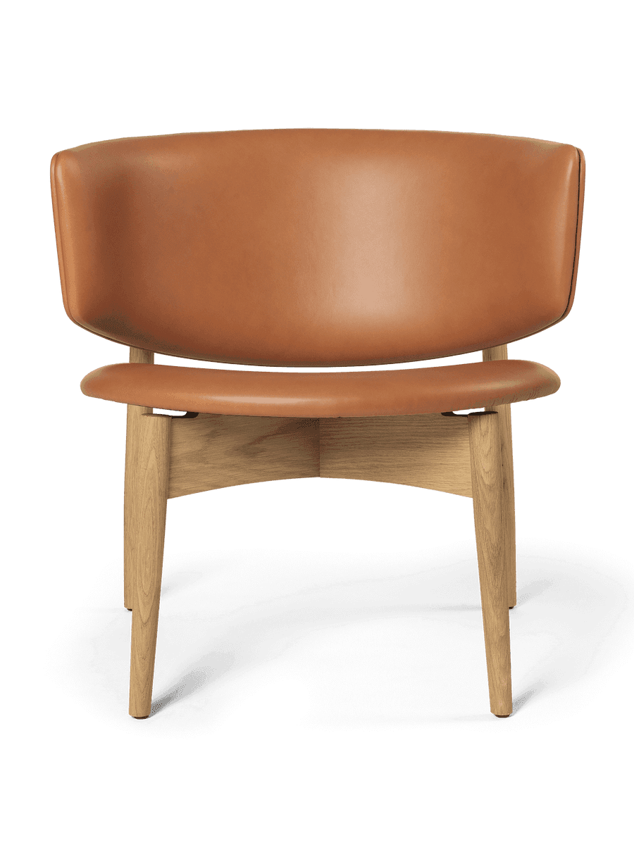 Ferm Living Herman Lounge Chair - Wood - Envy Leather - Oak/Cognac