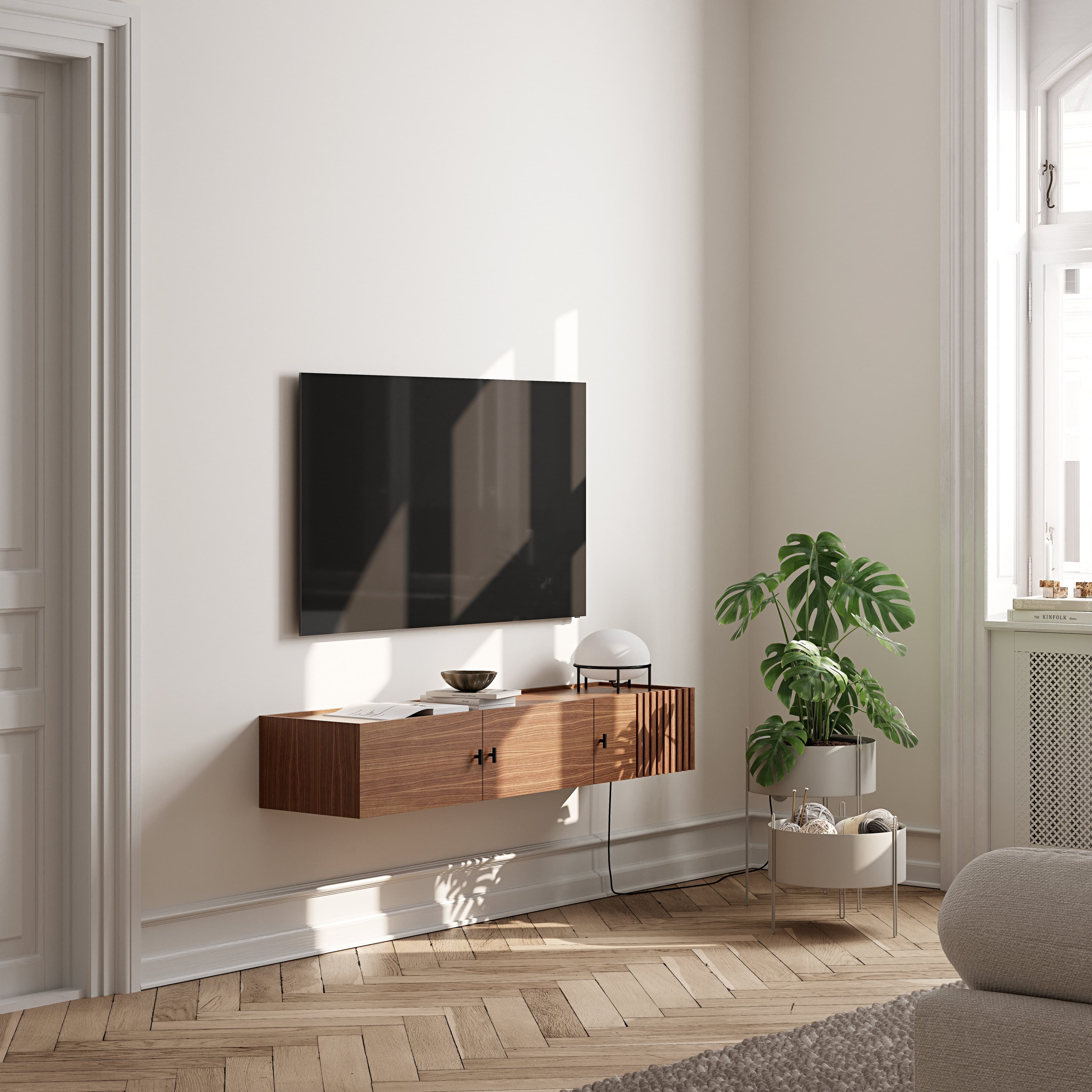 WOUD Array wall-mounted sideboard (150 cm) - Walnut — фото 4