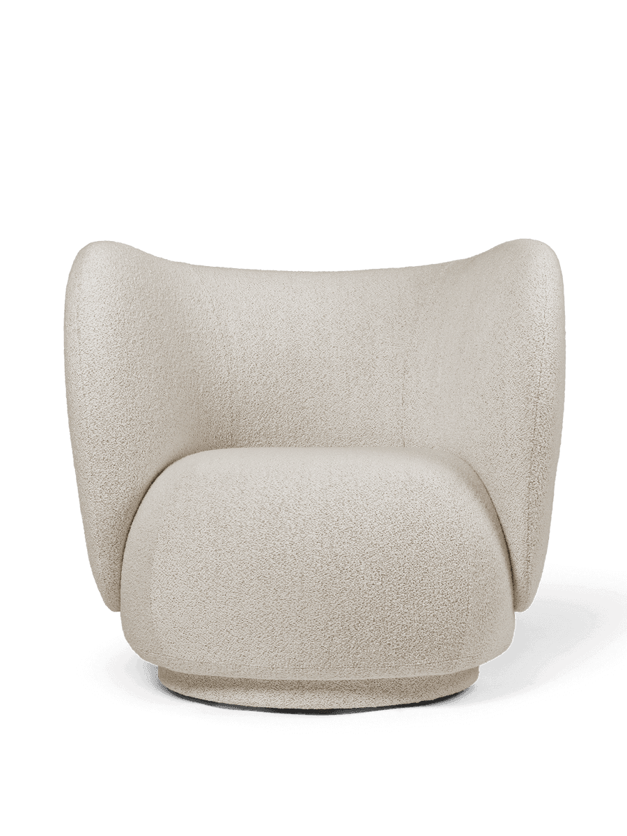 Ferm Living Rico Lounge Chair - Soft Bouclé - Off-White/Sand