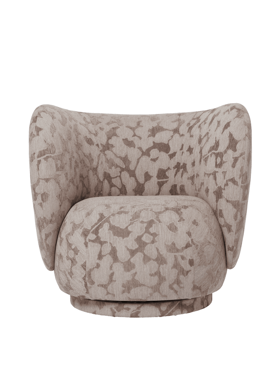 Ferm Living Rico Lounge Chair - Swivel - Cilla - Taupe