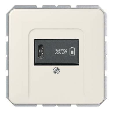USB розетка для зарядки мобильных устройств тип C, 5-60W, Слоновая кость, CD серия, Jung