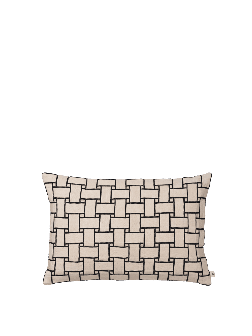 Ferm Living Lattice Cushion - Rectangular - Off-White/Black — фото 2