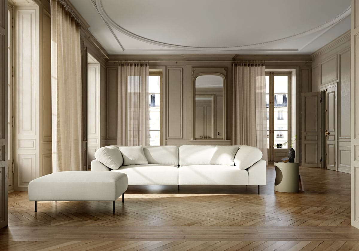 WOUD Collar ottoman - Off white bouclé — фото 3