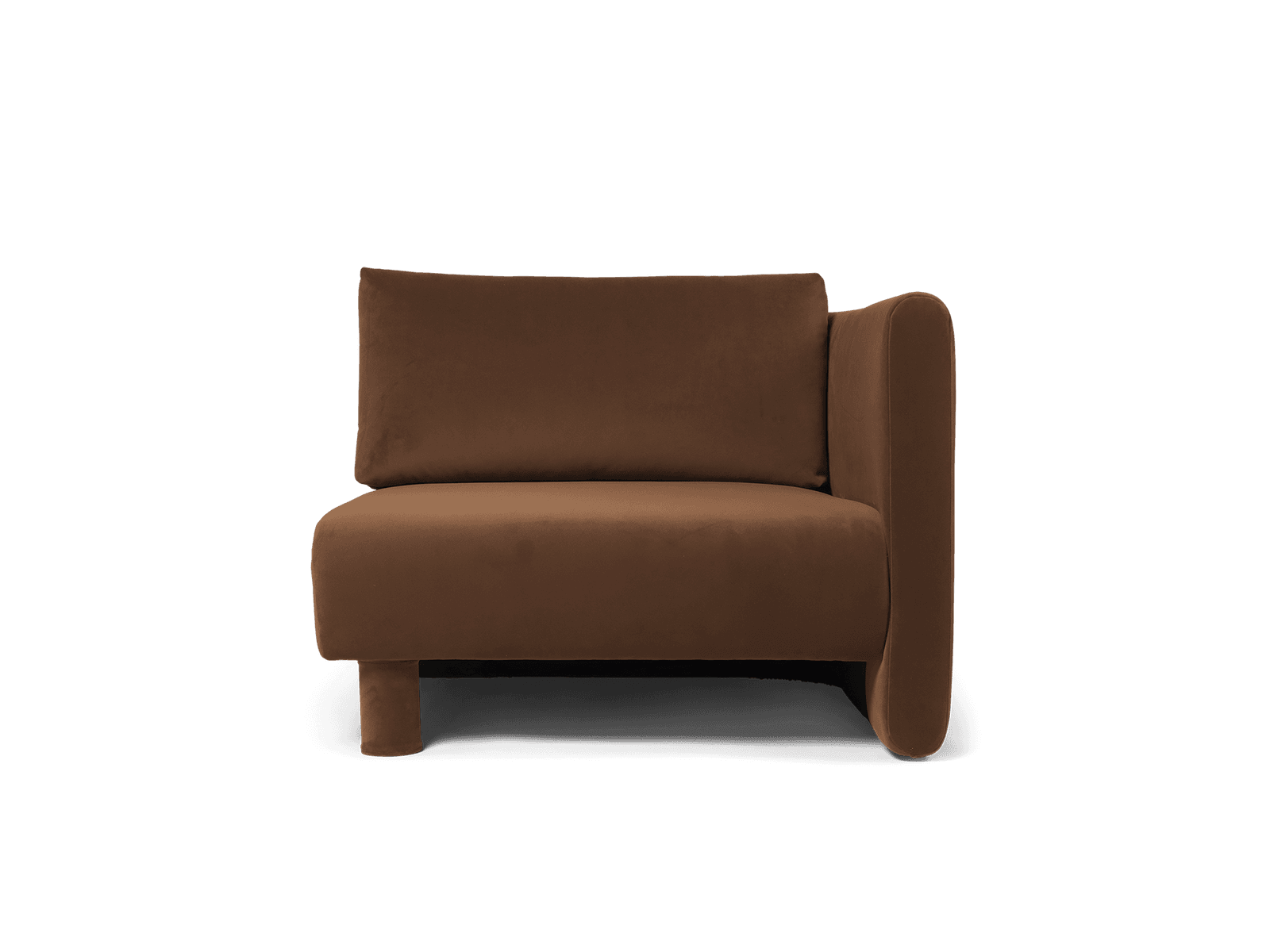 Ferm Living Dase Sofa Armrest Right - Rich Velvet - Soft Brown