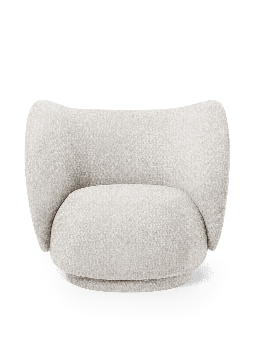 Ferm Living Rico Lounge Chair - Swivel - Bouclé - Off-White
