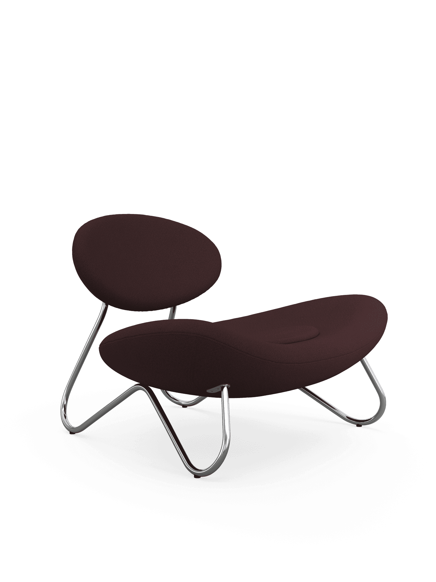 WOUD Meadow lounge chair - Burgundy/Brushed steel