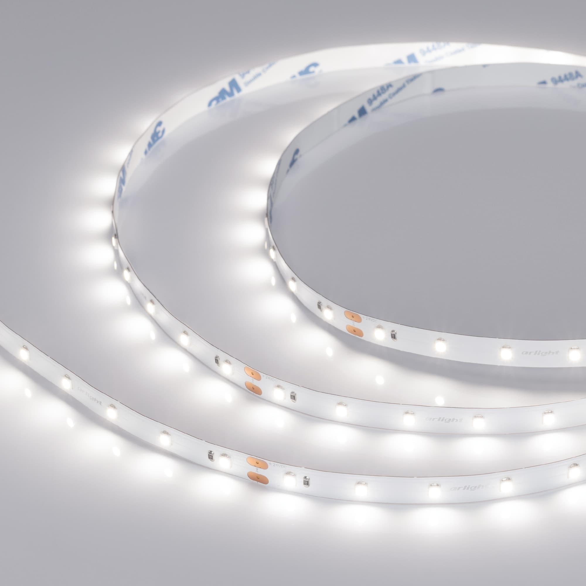 Светодиодная лента NT-A60-8mm 24V White6000 (4.8 W/m, IP20, 3528, 5m) (Arlight, Открытый) 033520