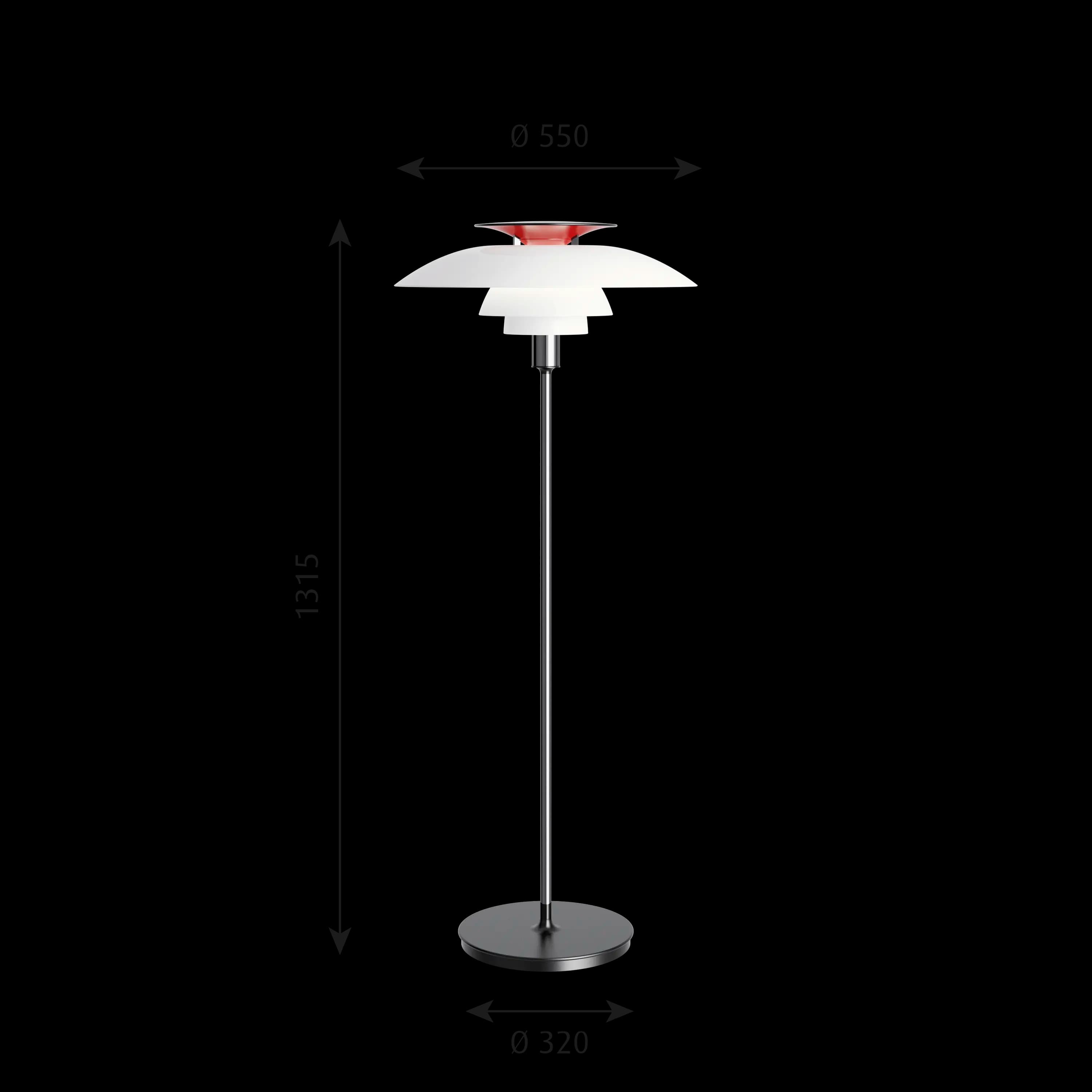 Louis Poulsen PH 80 Floor Lamp Opal white/high lustre chrome plated — фото 9