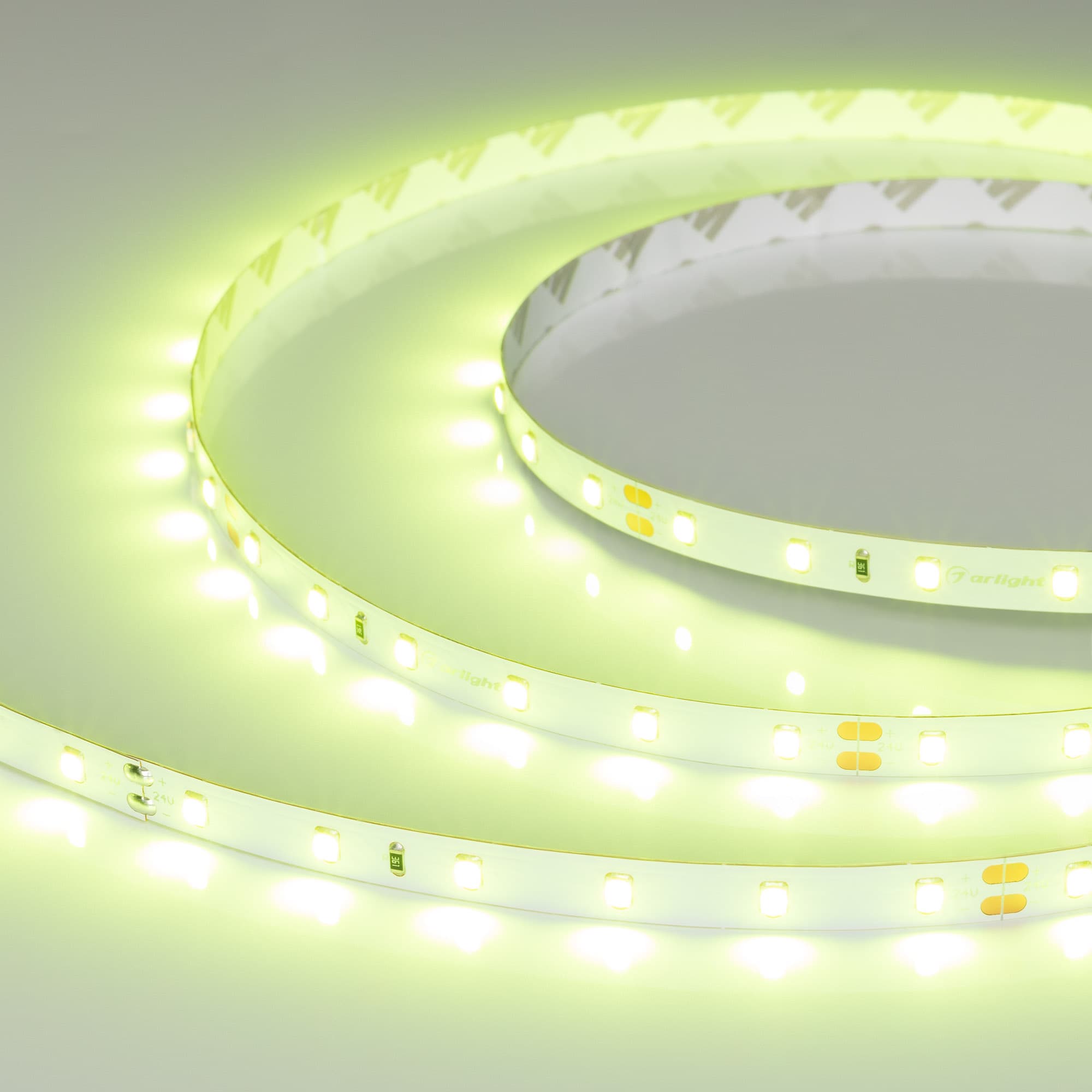Светодиодная лента RT-A60-8mm 24V Spring Green (4.8 W/m, IP20, 5m) (Arlight, -) 055382
