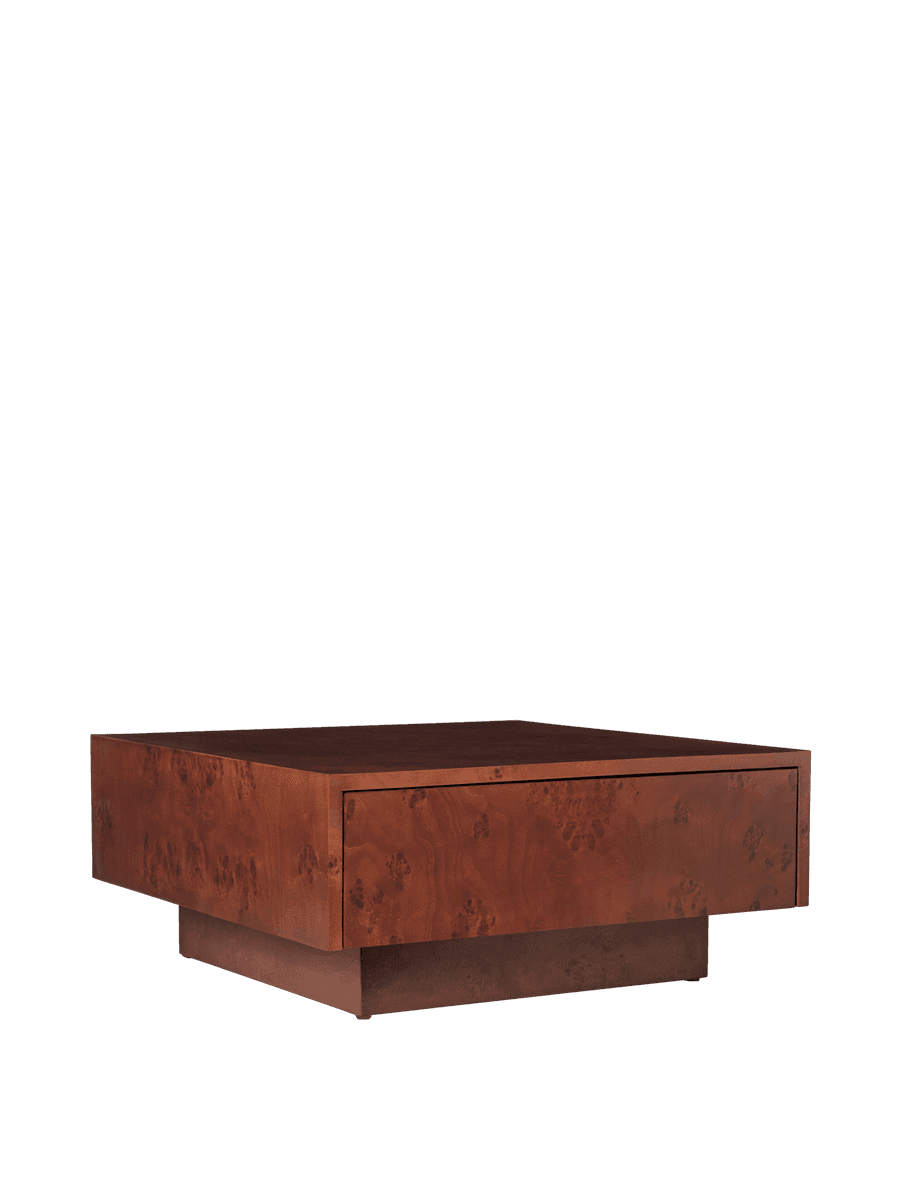 Ferm Living Burl Storage Coffee Table - Dark Stained Burl