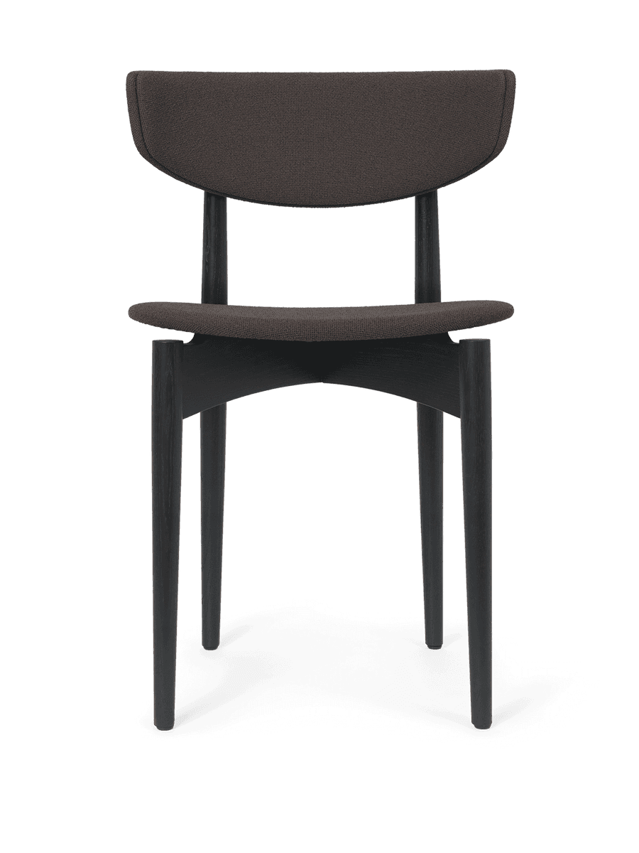 Ferm Living Herman Dining Chair - Upholstered - Grain - Black Ash/Chocolate