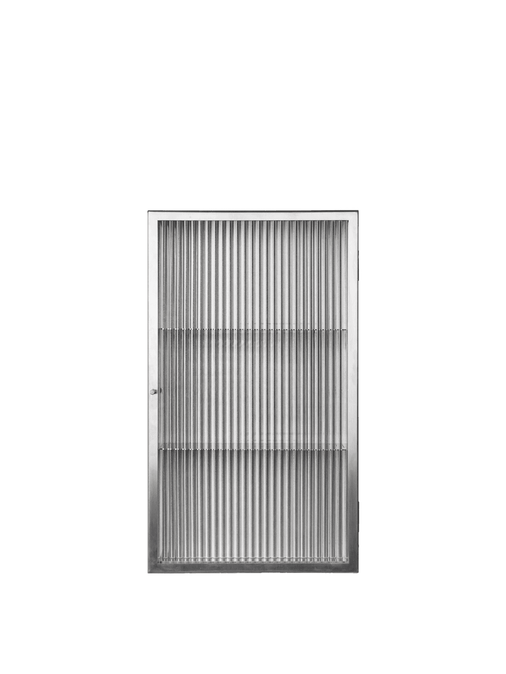 Ferm Living Haze Wall Cabinet - Reeded Glass - Brushed Stainless Steel — фото 2