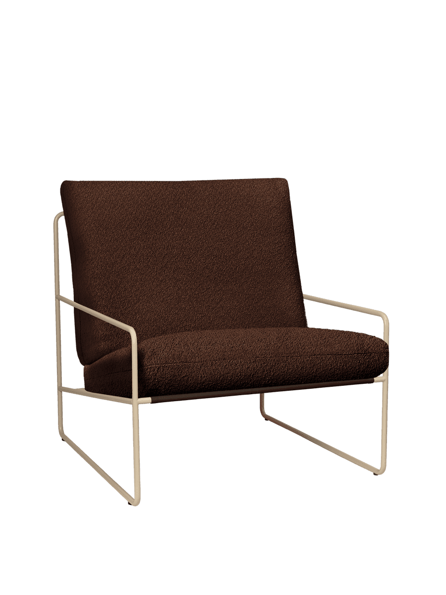 Ferm Living Desert 1-seater - Cashmere - Pure Bouclé - Chestnut