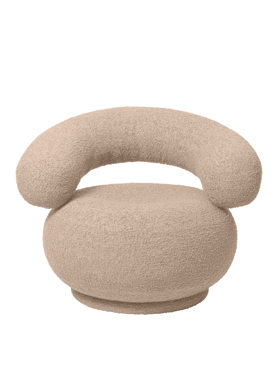 Ferm Living Orbo Lounge Chair - Raw Bouclé - Natural