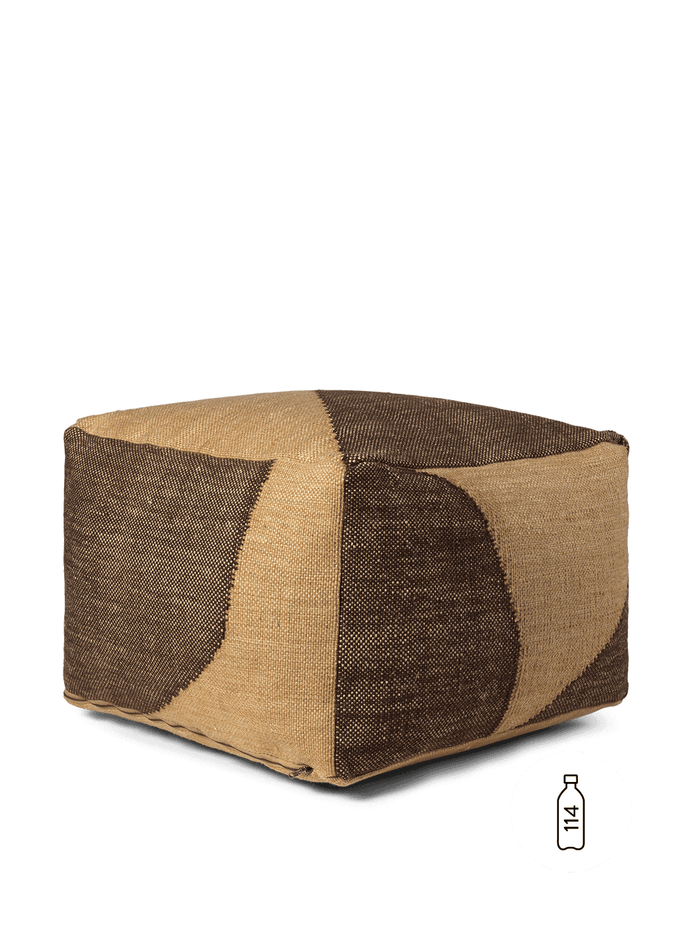 Ferm Living Forene Square Pouf - Tan/Chocolate — фото 2